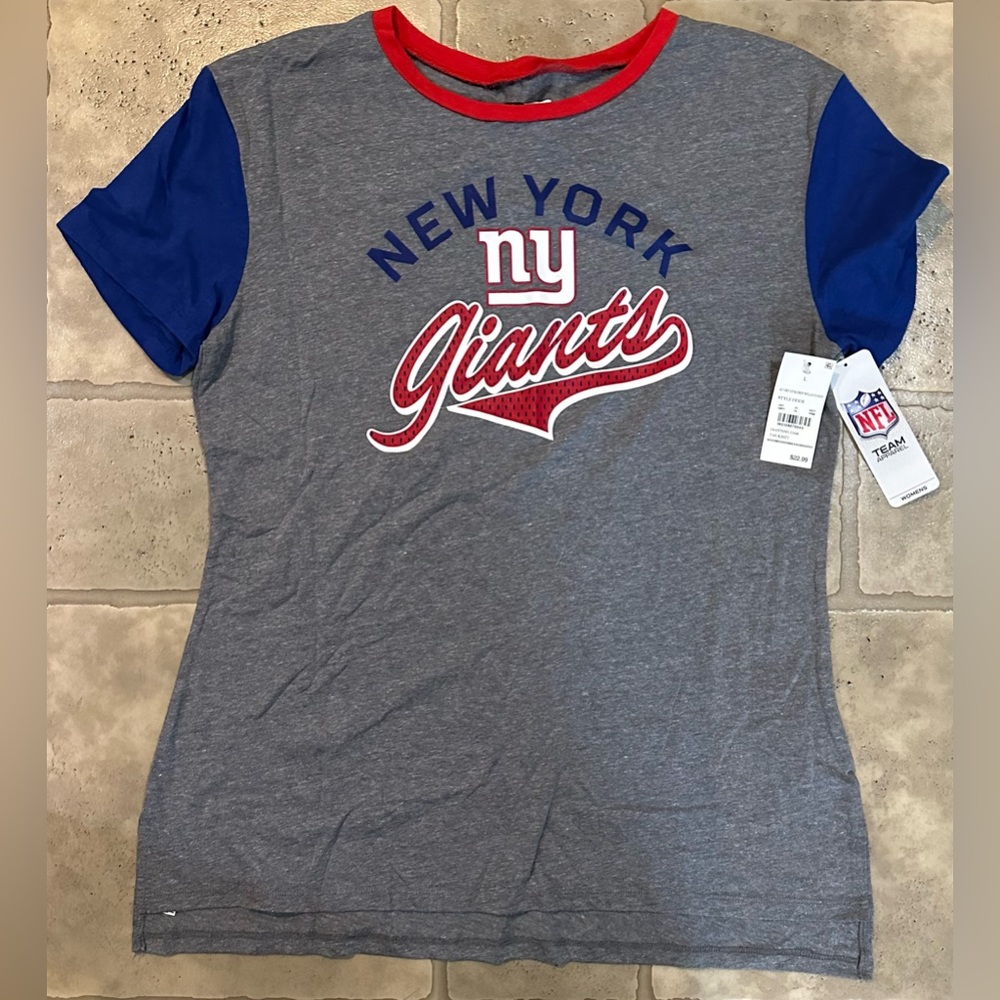 NFL New York Giants Gray and Blue Women's T-Shirt